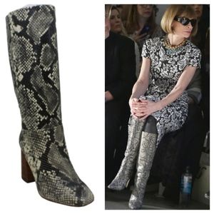 Vince Camuto Knee High Boots Snakeskin Phyton Leather Risy 7.5
